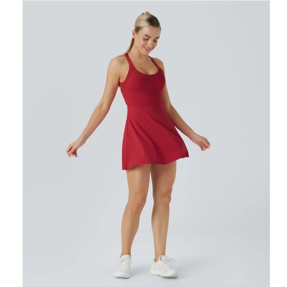 NWT Halara Softlyzero™ Airy Backless Twisted Cool-Touch Dance Easy Peezy Dress